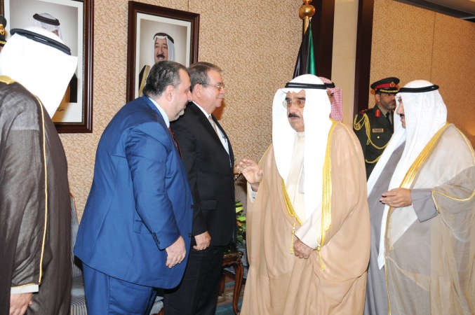  الشيخ فيصل السعود وسمو الشيخ ناصر المحمد يرحبان بنائب رئيس نيكاراغوا ﻿