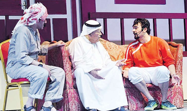 الفنان القدير سعد الفرج وخالد البريكي وعبدالله بهمن في مسرحية الطمبور﻿