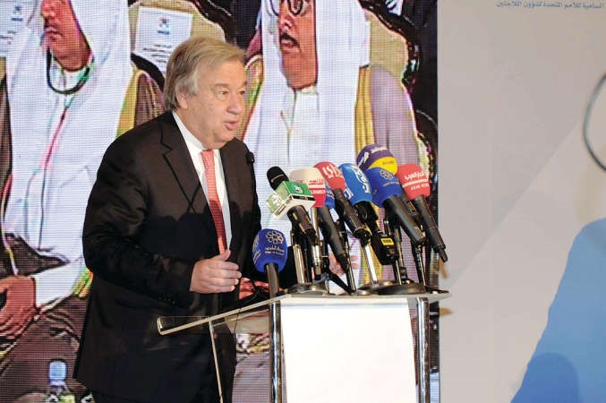 المفوض السامي انطونيو غوتيريس يلقي كلمته محمد خلوصي