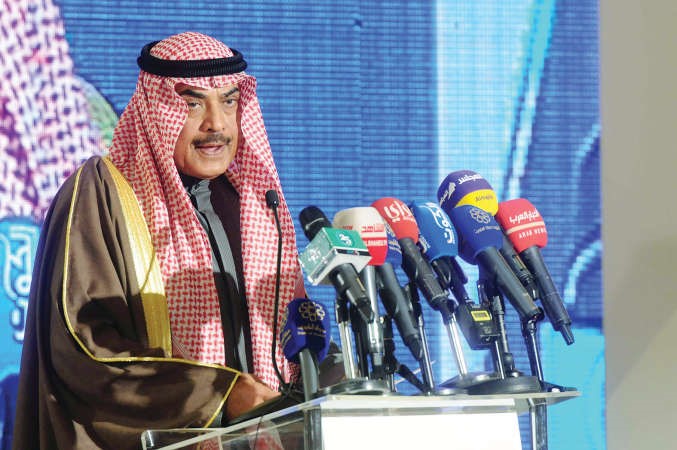 الشيخ صباح الخالد متحدثا للحضور 