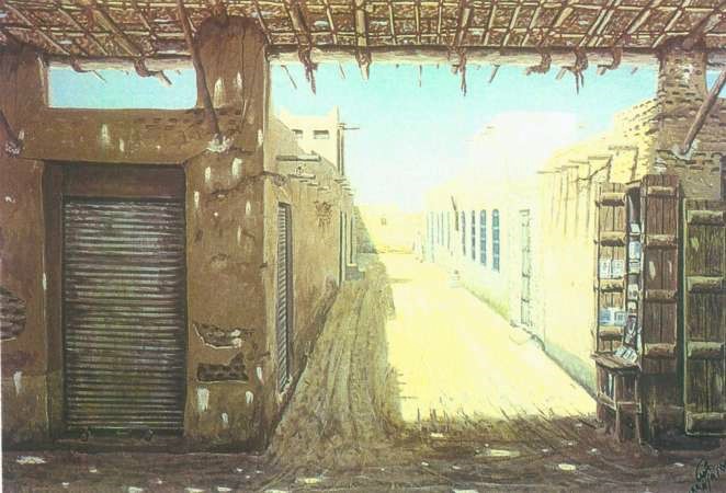 سكة المدرسة المباركية من رسم الاستاذ ايوب حسين﻿