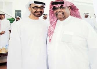 الملحن انور عبدالله مع ولي عهد ابوظبي الشيخ محمد بن زايد