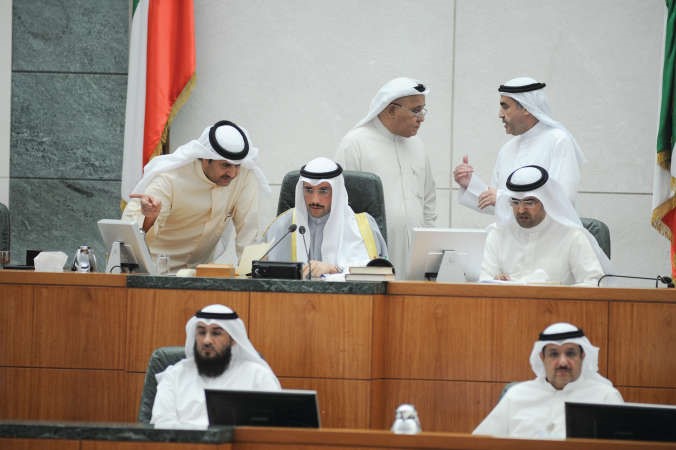 رئيس مجلس الامة مرزوق الغانم وسلطان اللغيصم وسيف العازمي ودعبدالله الطريجي ونبيل الفضل على المنصة﻿