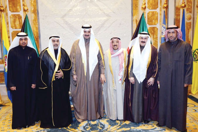 صاحب السمو الامير الشيخ صباح الاحمد خلال استقبال الشيخ مبارك العبدالله﻿