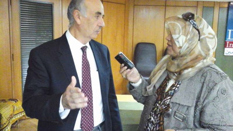 معتز الالفي متحدثا الى الزميلة هناء السيد﻿