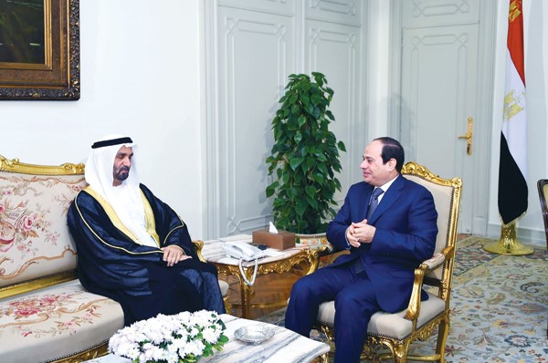 الرئيس عبدالفتاح السيسي مستقبلا احمد الجروان رئيس البرلمان العربي