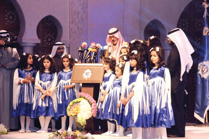 الشيخ محمد الخالد خلال القائه كلمة بمناسبة يوم الشرطة العربية ﻿