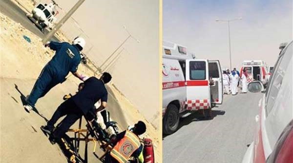 صورة: مسعف في السعودية يقتل دهساً أثناء إنقاذه مصاباً في حادث مروري