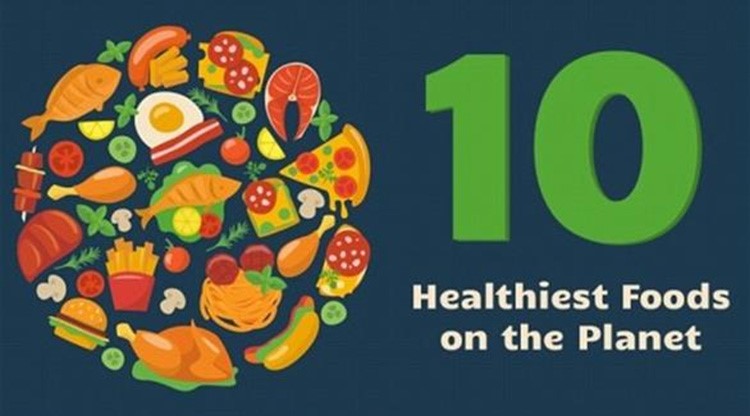  انفوغرافيك عالمي بأكثر 10 أطعمة صحية على وجه الأرض