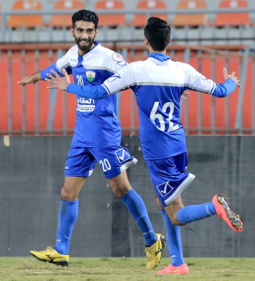 اللاعب عبدالله عايد سجل هدفا جميلا للجهراء الازرقكوم