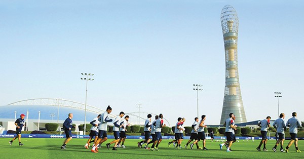 جانب من تدريبات سان جرمان في الدوحة العام الماضي
