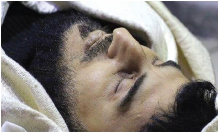 وفي الاطار صورة جثمان علوش