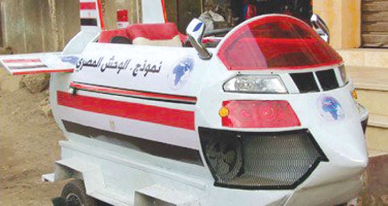 «الوحش المصري».. «سيارة برمائية هوائية» تعمل بتوليد الكهرباء