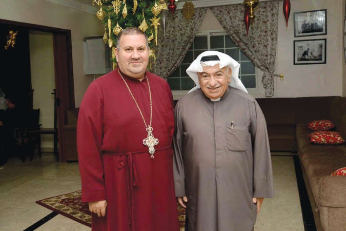 الارشمندريت بطرس غريب والقس عمانويل غريب خلال الاحتفال	شانافاس قاسم﻿