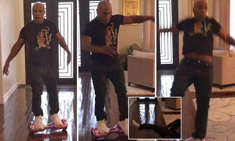 بالفيديو.. سقوط مؤلم لمايك تايسون أثناء تجربته السكوتر الذكي
