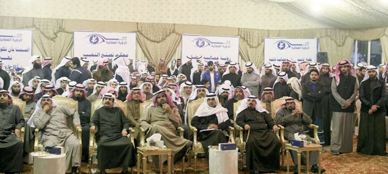 حضور حاشد في افتتاح مقر قائمة الرؤية لانتخابات نقابة شركة نفط الكويت﻿