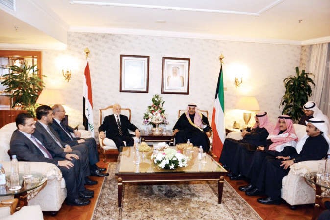 الشيخ صباح الخالد خلال استقباله وزير الخارجية العراقي دابراهيم الجعفري 