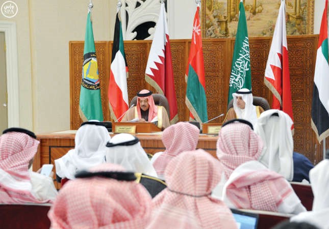 جانب من المؤتمر الصحافي بين عادل الجبير ود عبداللطيف الزياني