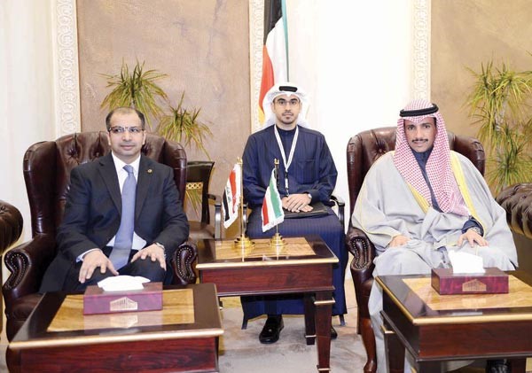 رئيس مجلس الامة مرزوق الغانم لدى استقباله د سليم الجبوري