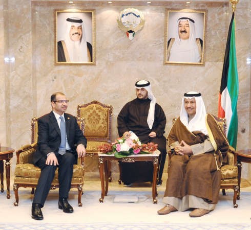 سمو رئيس مجلس الوزراء الشيخ جابر المبارك مستقبلا دسليم الجبوري﻿