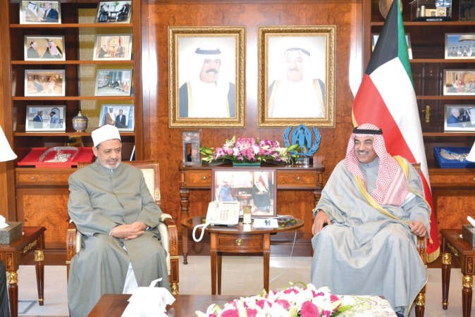 الشيخ صباح الخالد مستقبلا شيخ الازهر د احمد الطيب ﻿