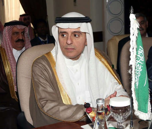 وزير الخارجية السعودي عادل الجبير خلال ترؤسه وفد المملكة في الاجتماع الاستثنائيلوزراء خارجية منظمة التعاون الاسلامي في جدة امس	افپ ﻿