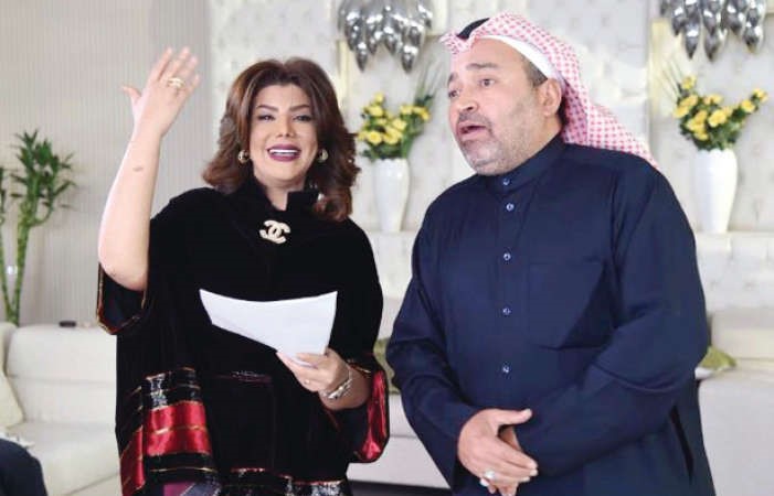 محمد العجيمي والهام الفضالة في مشهد من مسلسل مسا فات﻿