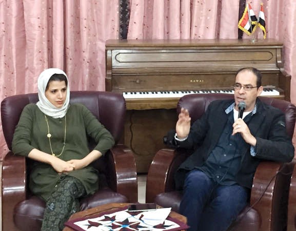 بثينة العيسى وابراهيم فرغلي خلال الحوار