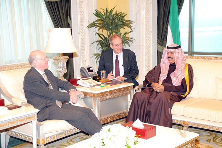 سمو نائب الامير وولي العهد الشيخ نواف الاحمد مستقبلا رئيس البرلمان الالماني