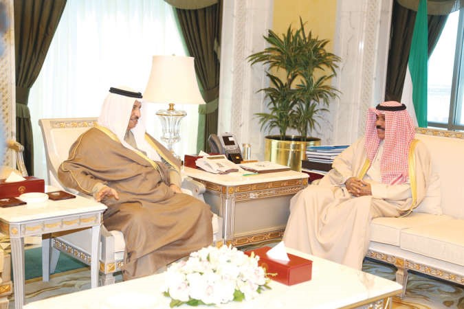 سمو نائب الامير وولي العهد الشيخ نواف الاحمد مستقبلا﻿﻿سمو رئيس الوزراء الشيخ جابر المبارك﻿