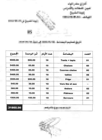 صورة زنكوغرافية لفاتورة وهمية سيتم تقديمها لاحد البنوك للحصول على قرض﻿