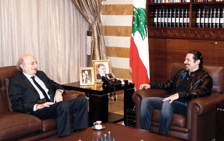 الرئيس سعد الحريري في بيت الوسط مع رئيس اللقاء الديمقراطي النائب وليد جنبلاط