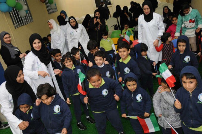 مشاركة الاطفال واولياء امورهم في الاحتفال﻿