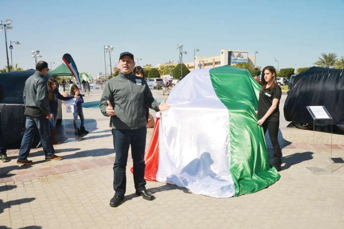 ماهر ابو شعبان متحدثا قبل الكشف عن جيب رينيغيد 