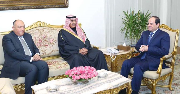  جانب من مباحثات الرئيس عبدالفتاح السيسي والشيخ صباح الخالد بحضور سامح شكريكونا