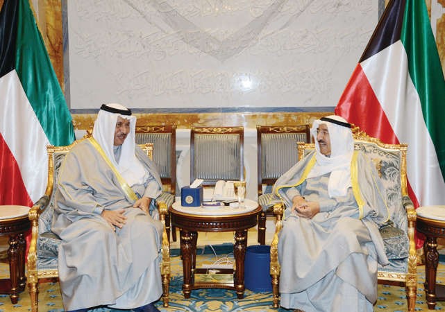 صاحب السمو الامير خلال لقائه سمو رئيس الوزراء الشيخ جابر المبارك﻿