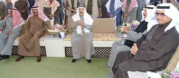 صاحب السمو الامير الشيخ صباح الاحمد وسمو ولي العهد الشيخ نواف الاحمد والشيخ جابر العبدالله والشيخ فيصل السعود وسمو رئيس الوزراء الشيخ جابر المبارك ﻿