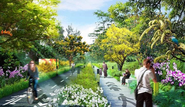 ويطمح التصميم الى خلق تجربة متكاملة تربط بين الاشخاص الذين يرغبون بالمشي، او ركوب الدراجة، او الركض