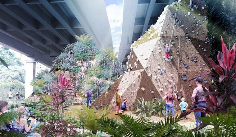 كما يشمل التصميم منطقة Community Cave للنشاطات الاجتماعية، حيث تثوجد مناطق ممارسة اليوغا والجدران المخصصة للتسلق