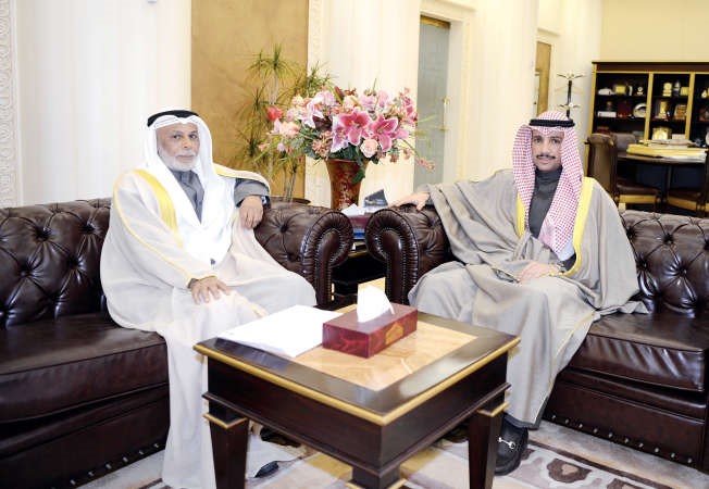 رئيس مجلس الامة مرزوق الغانم خلال استقباله رئيس المجلس الاعلى للقضاء المستشار يوسف المطاوعة