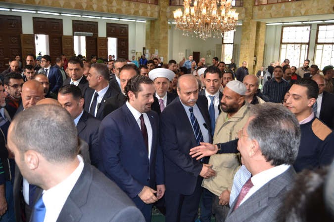 الرئيس سعد الحريري خلال زيارته طرابلس لاداء صلاة الجمعة بحضور المفتي الشيخ مالك الشعار 	محمود الطويل﻿