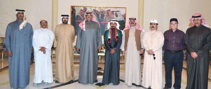 الشيخ صباح الخالد والشيخ علي الجابر وخالد الجارالله وضاري العجران مع سفراء قطر والامارات والاردن والزميل احمد الجارالله