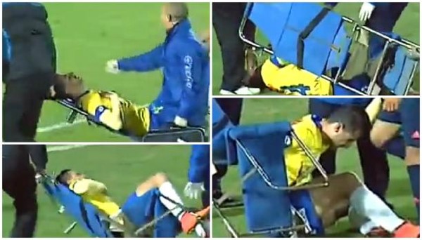 بالفيديو..لقطة كوميدية في الدوري المصري..أسقطوا اللاعب عن الحمالة! 