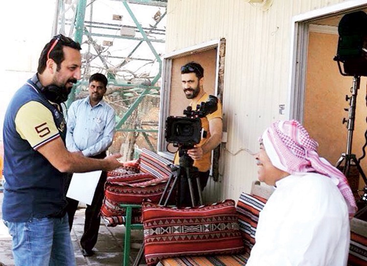جمال مع الفنان الكبير سعد الفرج اثناء تصوير العمل﻿