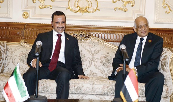 رئيس مجلس الامة مرزوق الغانم ود علي عبدالعال في مجلس النواب المصري