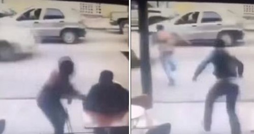 بالفيديو.. شاهد ماذا حدث لهذا اللص أثناء محاولته الهرب؟!