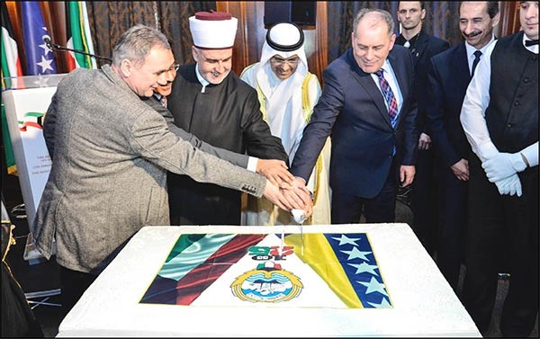 سفير الكويت لدى البوسنة والهرسك ناصر المطيري خلال احتفال السفارة الكويتية في البوسنة والهرسك بالاعياد الوطنية