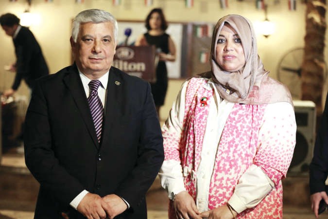 اللواء عبدالفتاح حلمي مع الزميلة هناء السيد 	احمد السيد احمد﻿