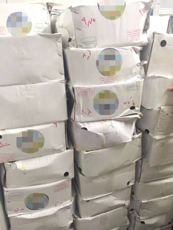 جانب من كمية الاجبان الفاسدة المضبوطة
