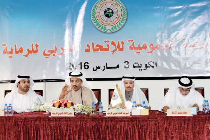 المهندس دعيج العتيبي يلقي كلمته قبل انعقاد الجمعية العمومية﻿